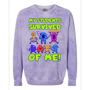 My Students Survived 100 Days With Me 100th Day Of Teacher Meaningful Gift Colorblast Crewneck Sweatshirt