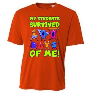 My Students Survived 100 Days With Me 100th Day Of Teacher Meaningful Gift Cooling Performance Crew T-Shirt