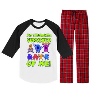 My Students Survived 100 Days With Me 100th Day Of Teacher Meaningful Gift Raglan Sleeve Pajama Set