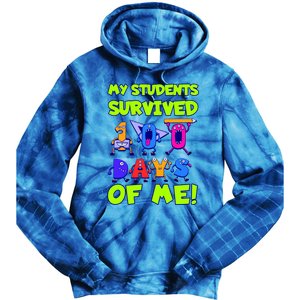 My Students Survived 100 Days With Me 100th Day Of Teacher Meaningful Gift Tie Dye Hoodie