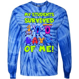 My Students Survived 100 Days With Me 100th Day Of Teacher Meaningful Gift Tie-Dye Long Sleeve Shirt