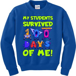 My Students Survived 100 Days With Me 100th Day Of Teacher Meaningful Gift Kids Sweatshirt