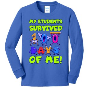 My Students Survived 100 Days With Me 100th Day Of Teacher Meaningful Gift Kids Long Sleeve Shirt