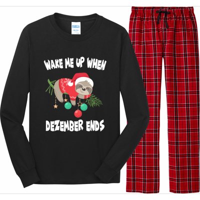 Merry Slothmas Sloth Christmas Gift Long Sleeve Pajama Set