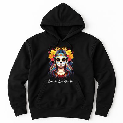 Mexican Sugar Skull Girl Halloween Dia De Los Muertos Hoodie
