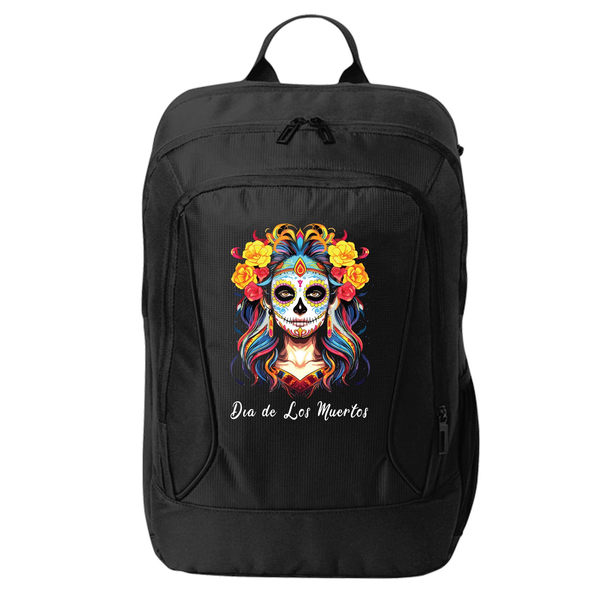 Mexican Sugar Skull Girl Halloween Dia De Los Muertos City Backpack