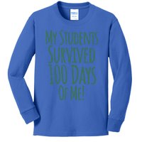 My Students Survived 100 Days Of Me Funny Teacher Gift Kids Long Sleeve Shirt