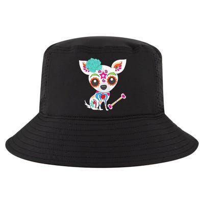 Mexican Sugar Skull Chihuahua Cool Comfort Performance Bucket Hat