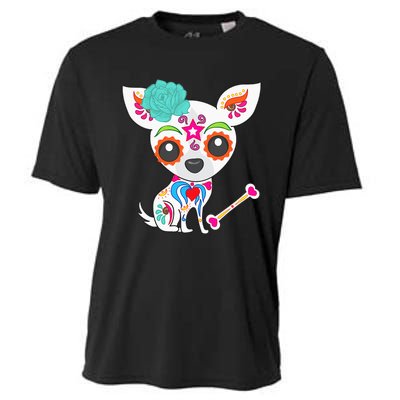 Mexican Sugar Skull Chihuahua Cooling Performance Crew T-Shirt