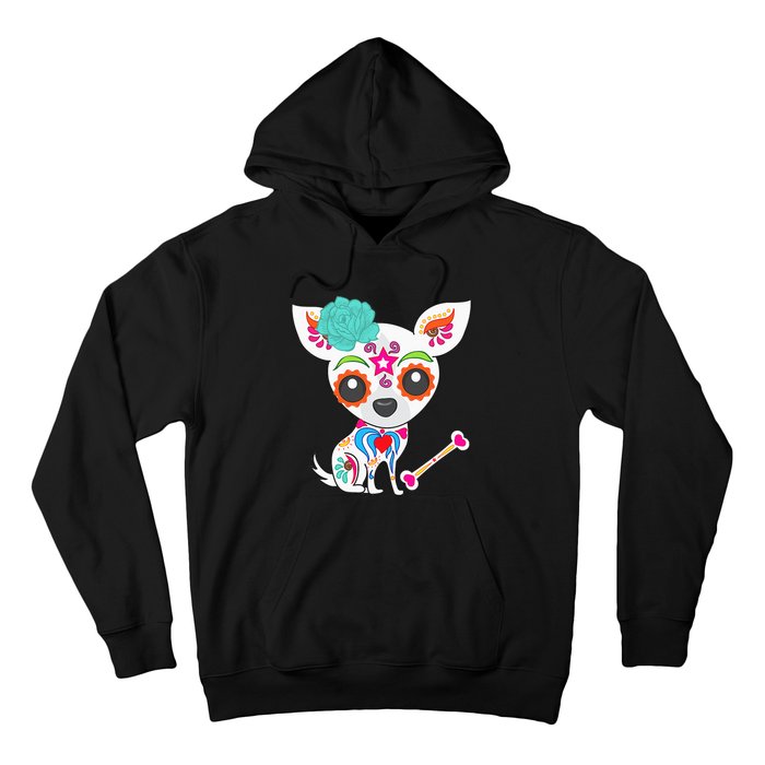 Mexican Sugar Skull Chihuahua Hoodie