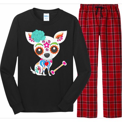 Mexican Sugar Skull Chihuahua Long Sleeve Pajama Set