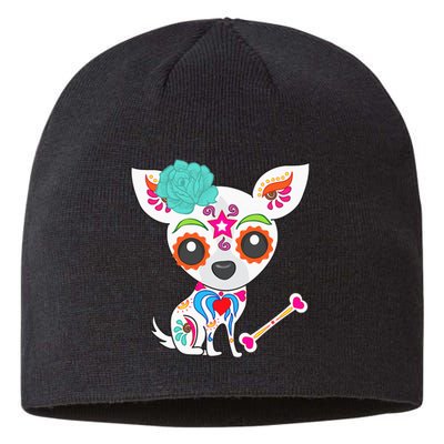 Mexican Sugar Skull Chihuahua Sustainable Beanie