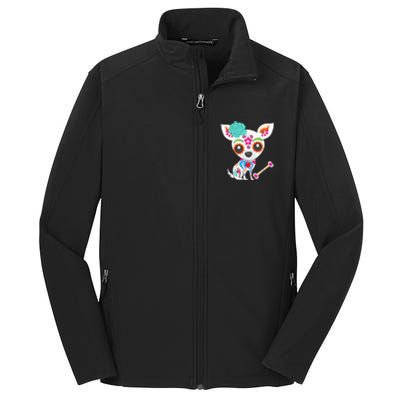 Mexican Sugar Skull Chihuahua Core Soft Shell Jacket