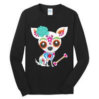 Mexican Sugar Skull Chihuahua Tall Long Sleeve T-Shirt