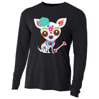 Mexican Sugar Skull Chihuahua Cooling Performance Long Sleeve Crew