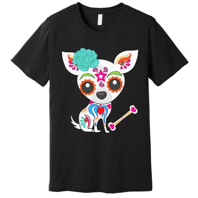 Mexican Sugar Skull Chihuahua Premium T-Shirt