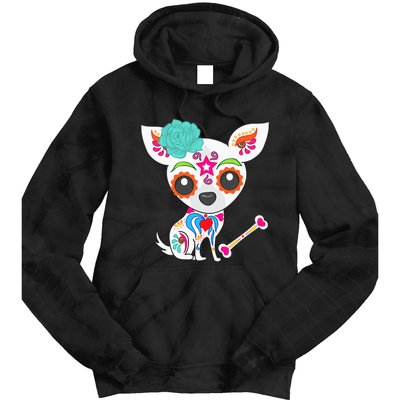 Mexican Sugar Skull Chihuahua Tie Dye Hoodie