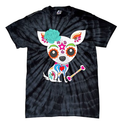 Mexican Sugar Skull Chihuahua Tie-Dye T-Shirt