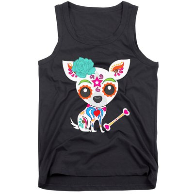 Mexican Sugar Skull Chihuahua Tank Top