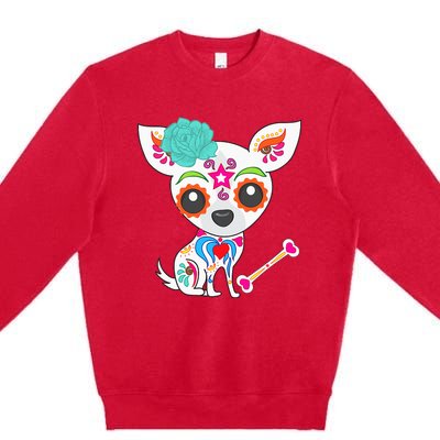 Mexican Sugar Skull Chihuahua Premium Crewneck Sweatshirt