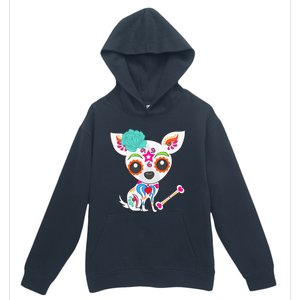 Mexican Sugar Skull Chihuahua Urban Pullover Hoodie