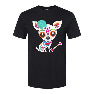 Mexican Sugar Skull Chihuahua Softstyle CVC T-Shirt