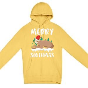 Merry Slothmas Sloth Whisperer Animal Christmas Season Gift Premium Pullover Hoodie