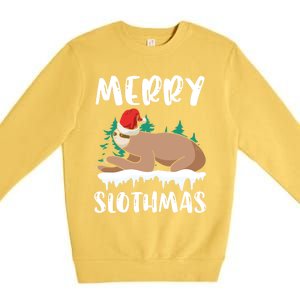 Merry Slothmas Sloth Whisperer Animal Christmas Season Gift Premium Crewneck Sweatshirt