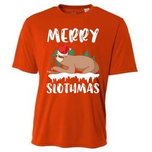 Merry Slothmas Sloth Whisperer Animal Christmas Season Gift Cooling Performance Crew T-Shirt