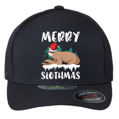 Merry Slothmas Sloth Whisperer Animal Christmas Season Gift Flexfit Unipanel Trucker Cap