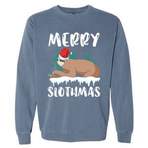 Merry Slothmas Sloth Whisperer Animal Christmas Season Gift Garment-Dyed Sweatshirt