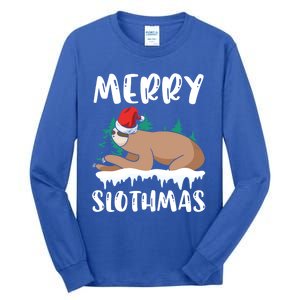 Merry Slothmas Sloth Whisperer Animal Christmas Season Gift Tall Long Sleeve T-Shirt