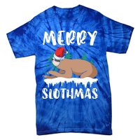 Merry Slothmas Sloth Whisperer Animal Christmas Season Gift Tie-Dye T-Shirt