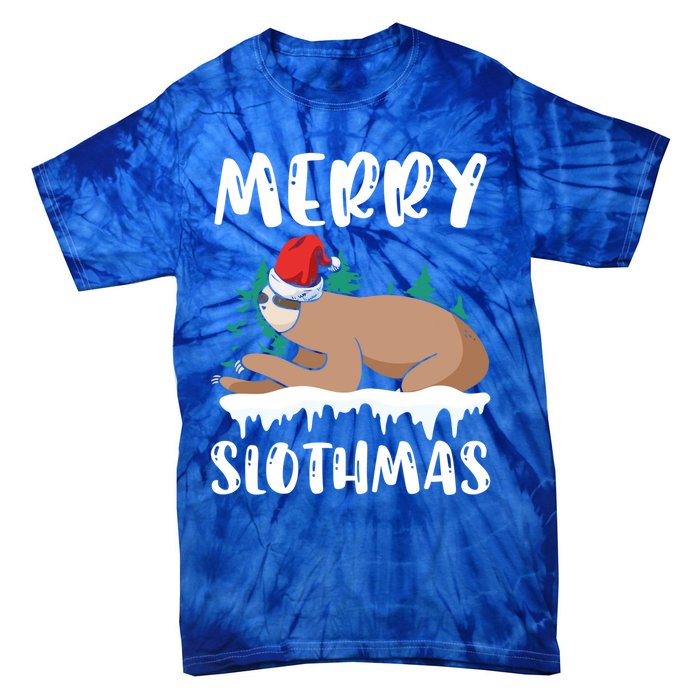 Merry Slothmas Sloth Whisperer Animal Christmas Season Gift Tie-Dye T-Shirt