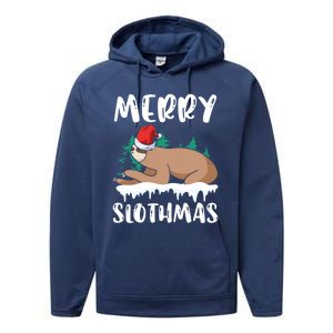 Merry Slothmas Sloth Whisperer Animal Christmas Season Gift Performance Fleece Hoodie