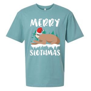 Merry Slothmas Sloth Whisperer Animal Christmas Season Gift Sueded Cloud Jersey T-Shirt