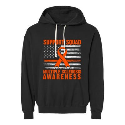Ms Support Squad Multiple Sclerosis Awareness Garment-Dyed Fleece Hoodie