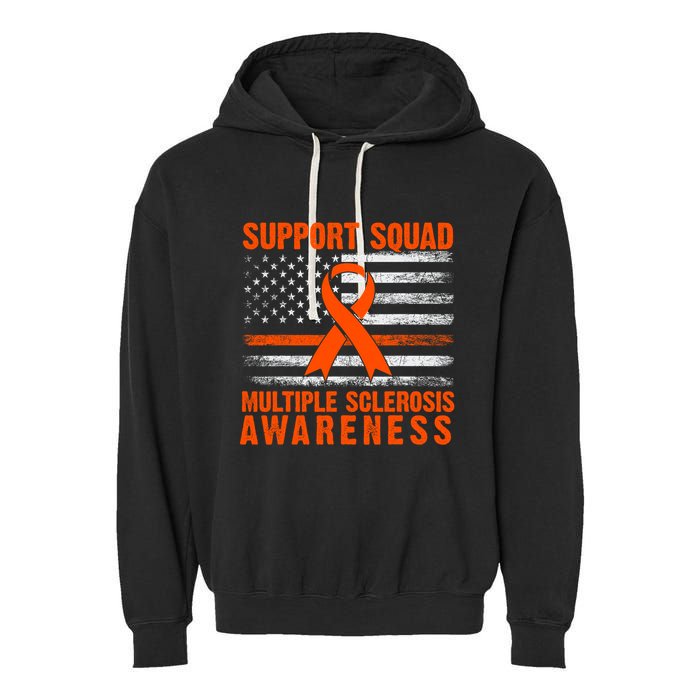 Ms Support Squad Multiple Sclerosis Awareness Garment-Dyed Fleece Hoodie