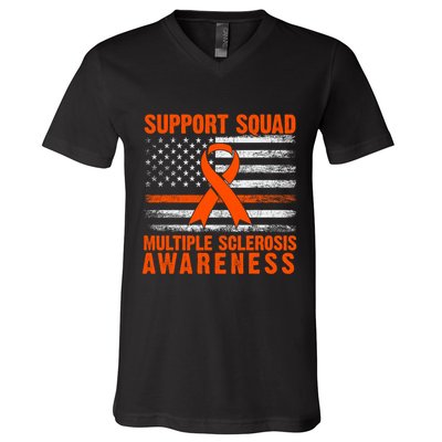 Ms Support Squad Multiple Sclerosis Awareness V-Neck T-Shirt