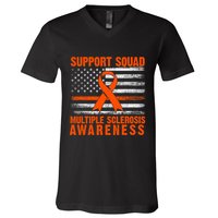 Ms Support Squad Multiple Sclerosis Awareness V-Neck T-Shirt