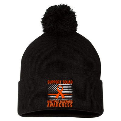 Ms Support Squad Multiple Sclerosis Awareness Pom Pom 12in Knit Beanie