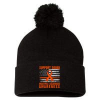 Ms Support Squad Multiple Sclerosis Awareness Pom Pom 12in Knit Beanie