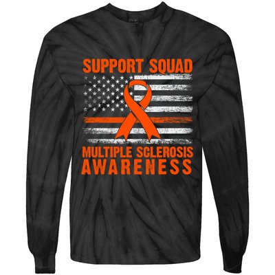 Ms Support Squad Multiple Sclerosis Awareness Tie-Dye Long Sleeve Shirt