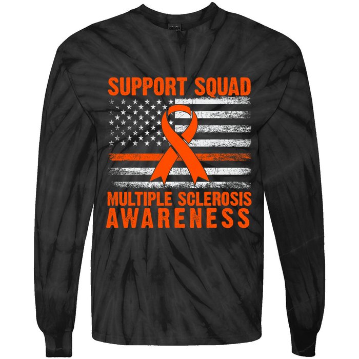 Ms Support Squad Multiple Sclerosis Awareness Tie-Dye Long Sleeve Shirt