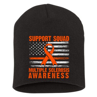 Ms Support Squad Multiple Sclerosis Awareness Short Acrylic Beanie