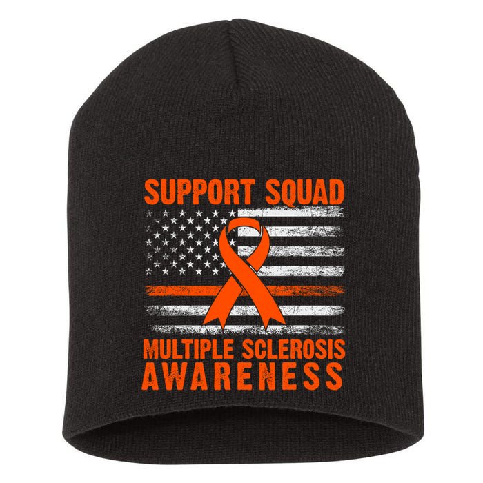 Ms Support Squad Multiple Sclerosis Awareness Short Acrylic Beanie