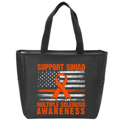 Ms Support Squad Multiple Sclerosis Awareness Zip Tote Bag