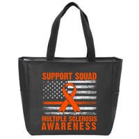 Ms Support Squad Multiple Sclerosis Awareness Zip Tote Bag