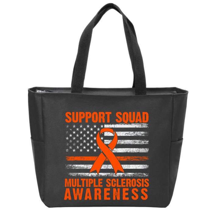 Ms Support Squad Multiple Sclerosis Awareness Zip Tote Bag