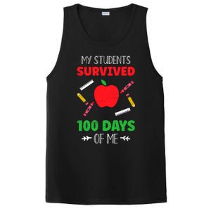 My Students Survived 100 Days Of Me Funny Teacher Gift PosiCharge Competitor Tank